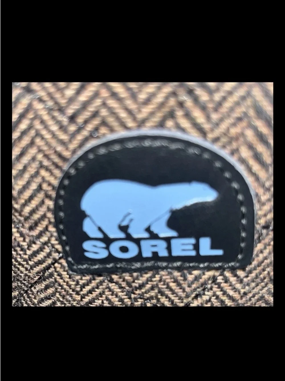 SOREL TOFINO Women’s Black Brown Herringbone Waterproof Snow Boot Blue Laces 7.5